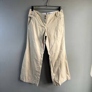 Lands' End Flat Front Flare Khaki Chino Pants Size 10P